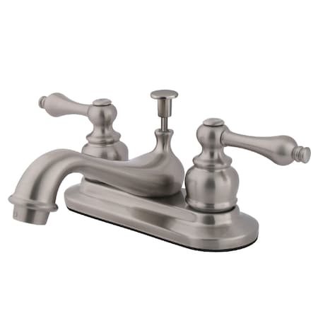 Kingston Brass Restoration, 4" Centerset Bathroom Faucet, Brushed Nickel KB608AL